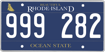 RI license plate 999282