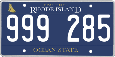 RI license plate 999285