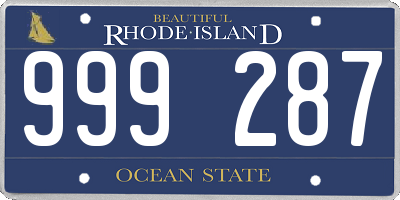 RI license plate 999287