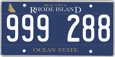 RI license plate 999288