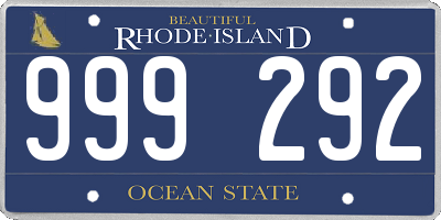 RI license plate 999292