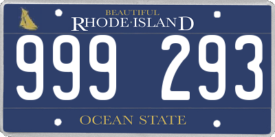 RI license plate 999293