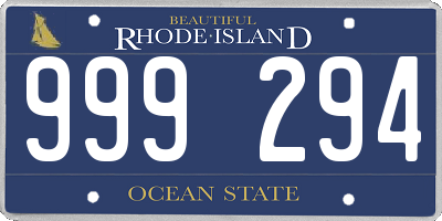 RI license plate 999294