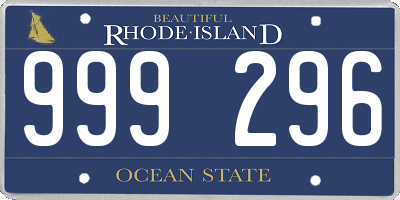 RI license plate 999296