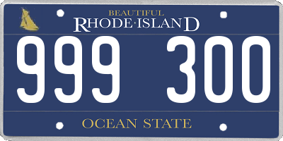 RI license plate 999300