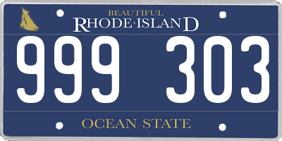 RI license plate 999303