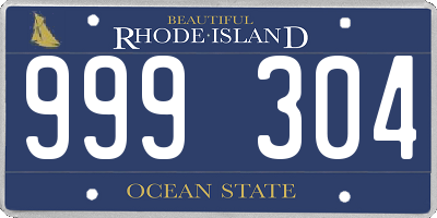 RI license plate 999304