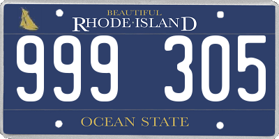 RI license plate 999305