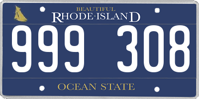 RI license plate 999308