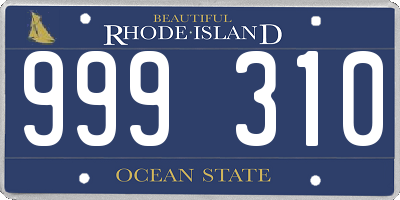 RI license plate 999310