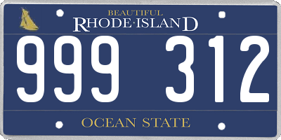 RI license plate 999312