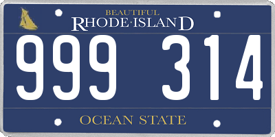 RI license plate 999314