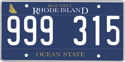 RI license plate 999315