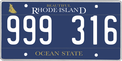 RI license plate 999316