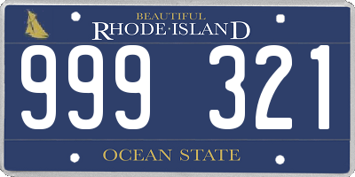 RI license plate 999321