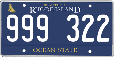 RI license plate 999322