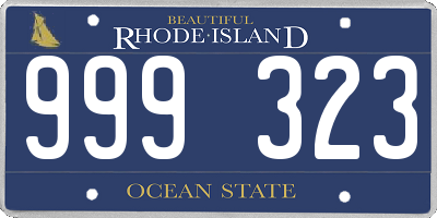 RI license plate 999323