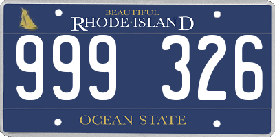 RI license plate 999326