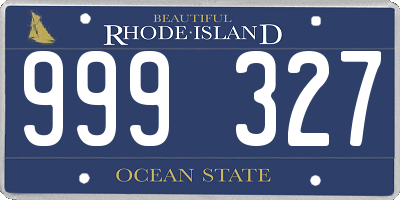 RI license plate 999327