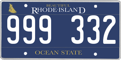 RI license plate 999332