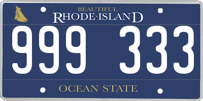 RI license plate 999333