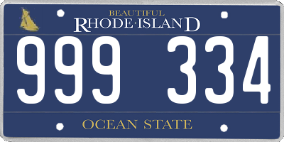 RI license plate 999334