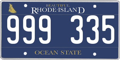 RI license plate 999335