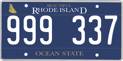 RI license plate 999337