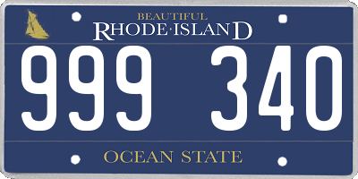 RI license plate 999340