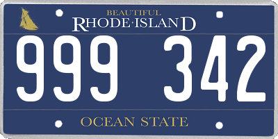 RI license plate 999342