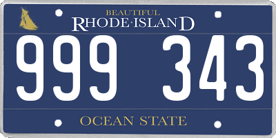 RI license plate 999343