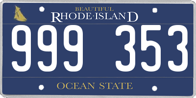 RI license plate 999353