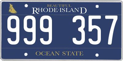 RI license plate 999357