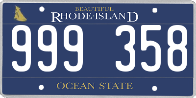 RI license plate 999358