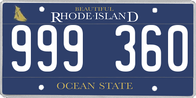 RI license plate 999360