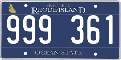 RI license plate 999361