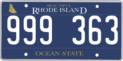 RI license plate 999363