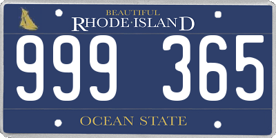 RI license plate 999365