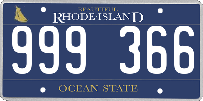 RI license plate 999366