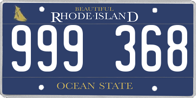 RI license plate 999368