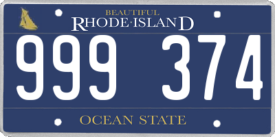 RI license plate 999374