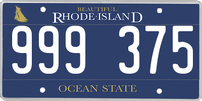 RI license plate 999375