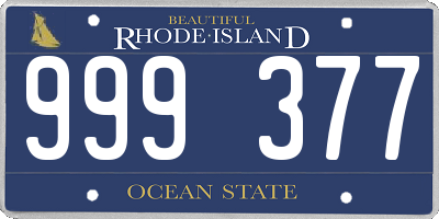 RI license plate 999377