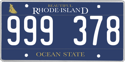 RI license plate 999378