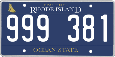 RI license plate 999381