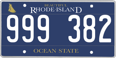 RI license plate 999382