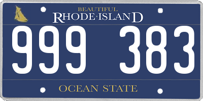 RI license plate 999383