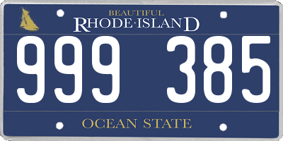 RI license plate 999385