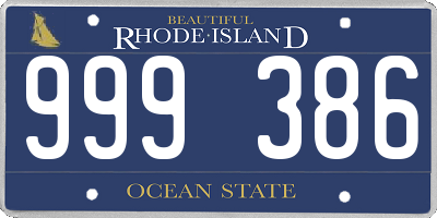 RI license plate 999386