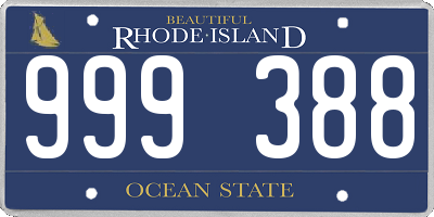 RI license plate 999388